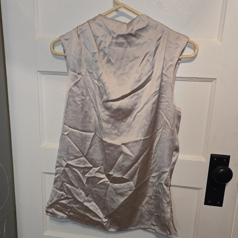 Rachel ZOE Chic Sleeveless Blouse in CHAMPAGNE